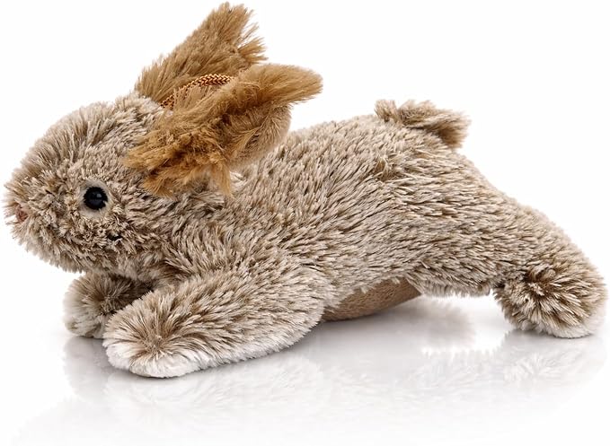 Multipet Rabbit Dog Toy w/Squeaker | Thumperz Dog Toy | Stuffed Bunny Toy for Dogs | Plush Squeaker Bunnies Dogs Toy | Small/Medium Breed (Tan/Brown, 6")