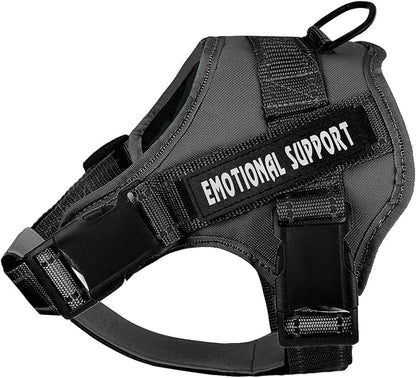 voopet Service Dog Harness, Emotional Support Pet Vest Harness, Reflective Breathable & Adjustable No Pull ESA Harness for Small Medium Large Dogs (with 4 PCS Removeable Tags),XX Small (Pack of 1)