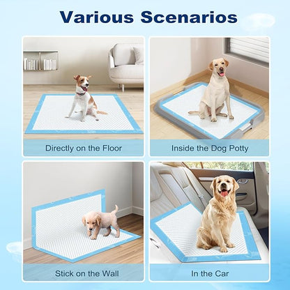 MIZOK Dog Pee Pads 36x36in Jumbo Dog Pads Super Absorbent Up to 11 Cups Marine Scented Odor-Control Pee Pads with Jellyfish Pattern, Quick Dry & Leak-Proof (100 Counts)