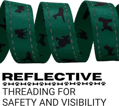 EcoBark Dog Leash - Soft & Reflective Comfort Leash with Padded Handle - Safe, Strong, & Durable for Small, Medium or Large Dogs (Forest Green)