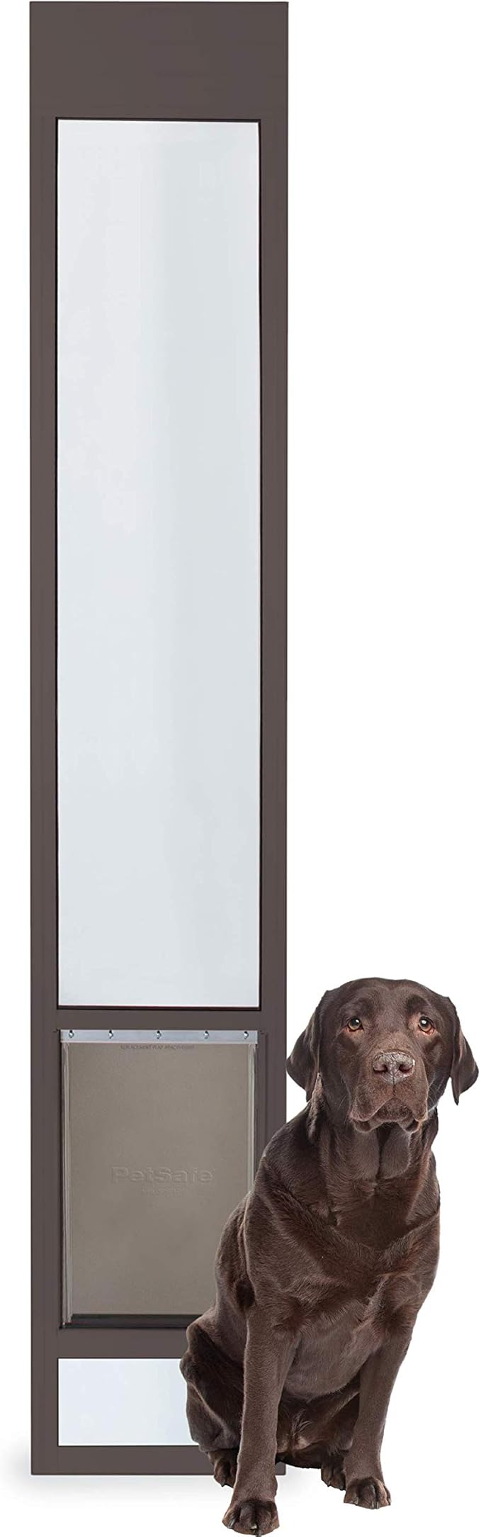 PetSafe Sliding Glass Pet Door - No-Cut DIY Install Doggy Door for Renters - Aluminum Frame - Adjustable Height 75 7/8" to 80 11/16" - Ideal for Large Dogs Up to 130 lb - Bronze