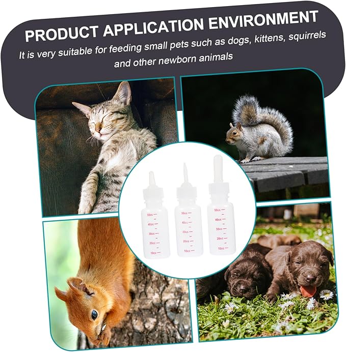 UPKOCH 3pcs Plastic Kitten Nursing Bottles Small Milk Bottles Dog Portable Nurser