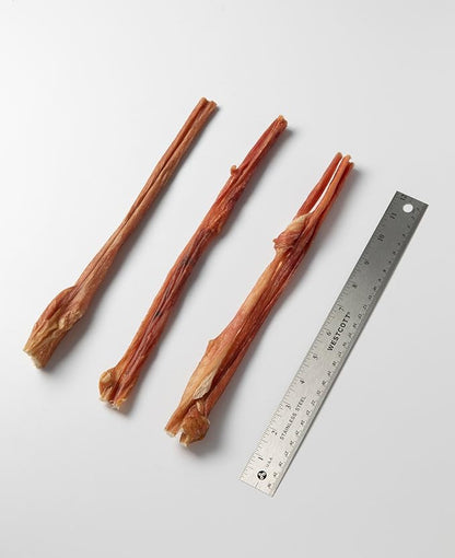 GigaBite Beef Esophagus Dog Treats - Natural Gullet Sticks for Dogs, High Protein Single Ingredient Dog Chews, Rawhide Free Dental Dog Treats for All Dog Breeds - Sticks (12 Inch), Pack of 10