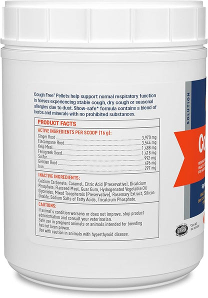 Farnam Cough Free Horse Supplement Pellets, Respiratory Support for Seasonal Allergies, Stable Cough, Lung Support Supplement, Show Safe, Herbal Formula, 2.5 lbs, 70-Day Supply