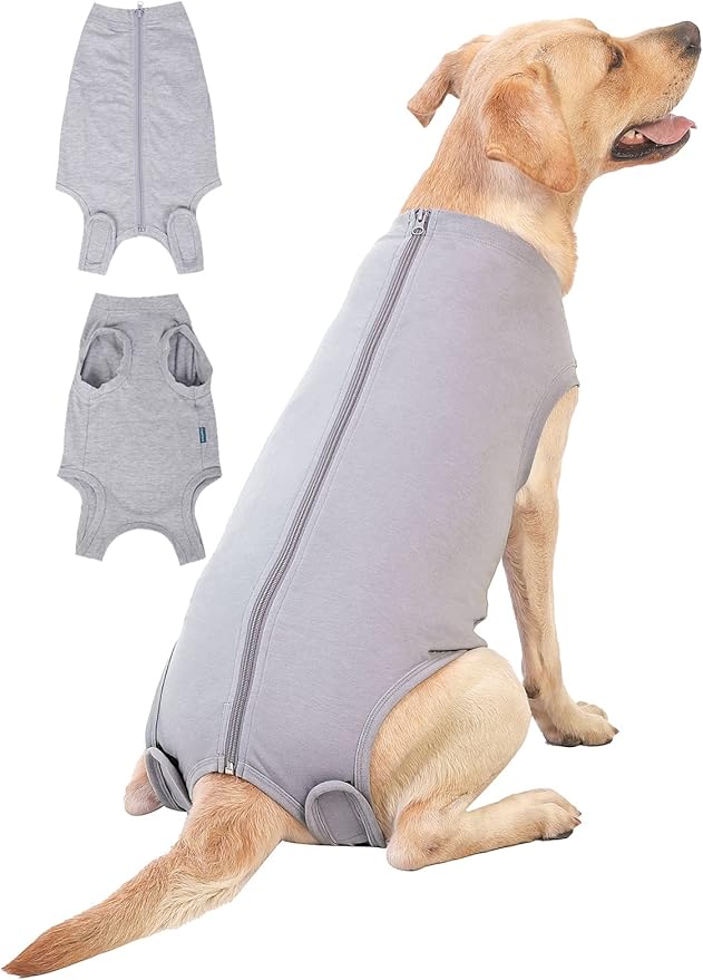 Dog Surgery Recovery Suit - After Spay, Abdominal Wounds Post Surgical Recovery, Anti Licking Breathable Dog Onesies for Small, Medium & Large Pet, Alternative Bandages Cone E-Collar