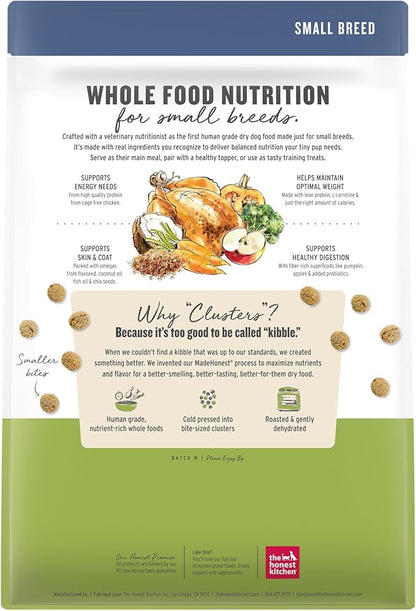The Honest Kitchen Whole Food Clusters Small Breed Grain Free Chicken Dry Dog Food, 4 lb Bag