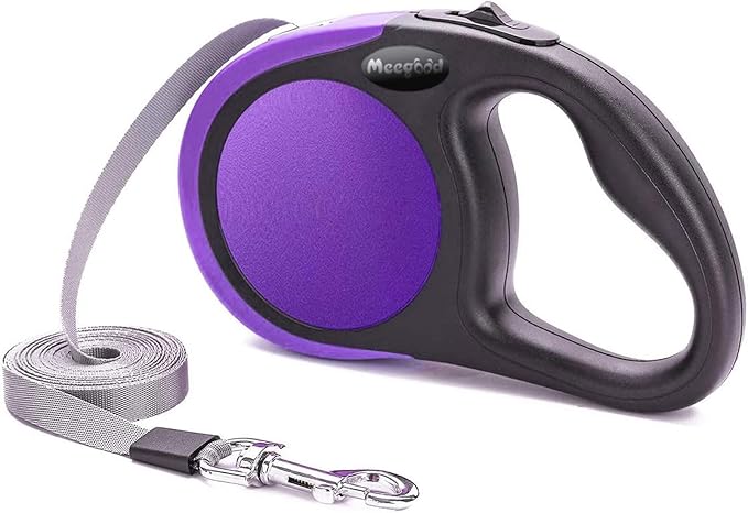 Heavy Duty Retractable Dog Leash-16ft Strong & Durable Walking Leash for S to L Dogs up to 45/115 lbs, Upgraded Lock System, Non Slip Grip, Tangle Free (Purple, Small/Medium)