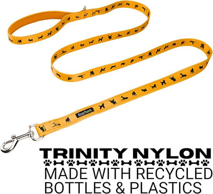 EcoBark Dog Leash - Soft & Reflective Comfort Training Leashes with Padded Handle - Safe, Strong, & Durable for Small, Medium or Large Dogs (Yellow)
