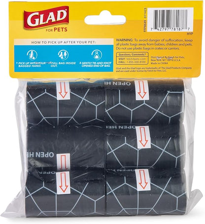 Glad Waste Bags, 90 Count, Fresh Scent, Extra Large | Heavy Duty | For Dogs | Refill Rolls