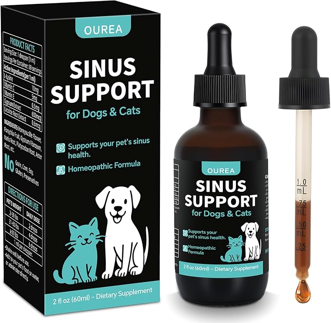 Nasal Health Support Drops for Cats & Dogs, Pet Sinus & Respiratory Comfort Supplement, Helps Maintain Clear Breathing, Supports Seasonal Wellness & Immune Function