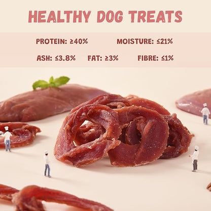 Pawmate Dog Treats Duck Jerky Rings, Natural Duck Brest w/Glucosamine Chondroitin, Healthy Training Treats Snacks for Small Medium Large Dogs, 10.6 oz