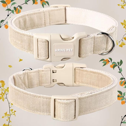 ARING PET Cotton Dog Collar-Soft Dog Collar for Small Dogs, Lightweight Comfortable Pet Collars with Quick Release Buckle for Small Medium Large Dog