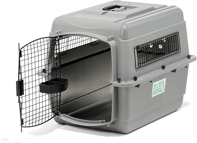 Petmate Sky Kennel - For Air and Travel, Airline Compliant Dog Crate for Pets up 15-30 lbs, Heavy Duty Dog Kennel, Made in the USA- 28 Inches