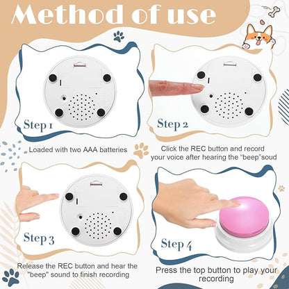 Jerify 16 Pcs Voice Recordable Dog Buttons for Communication Pet Cat Talking Buttons with Stickers 30 Seconds Interactive Speech Training Buzzers for Cat Pet Dog(Fresh Colors)