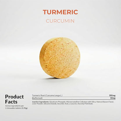 Turmeric for Dogs Anti Inflammatory Pain Relief - 120 Chewable Tablets - Hip & Joint Support Anti Inflammatory for Dogs with Curcumin and BioPerine (Turmeric Tablet)
