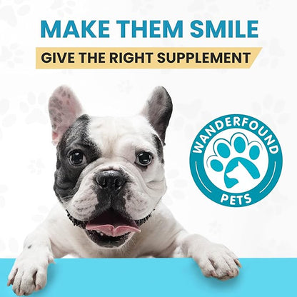 Wanderfound Pets - Omega 3 Fish Oil for Dogs, Smoked Salmon and Liver Flavor, 120 Chewable Tablets