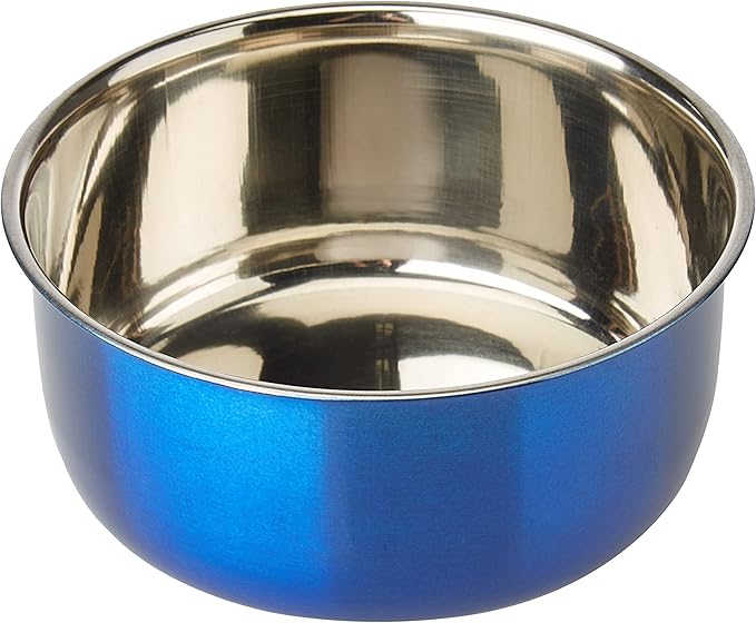 Ellie-Bo Pair of Dog Bowls for Crates, Cages or Pens and 3 Sizes (0.6Ltr Small, Blue)