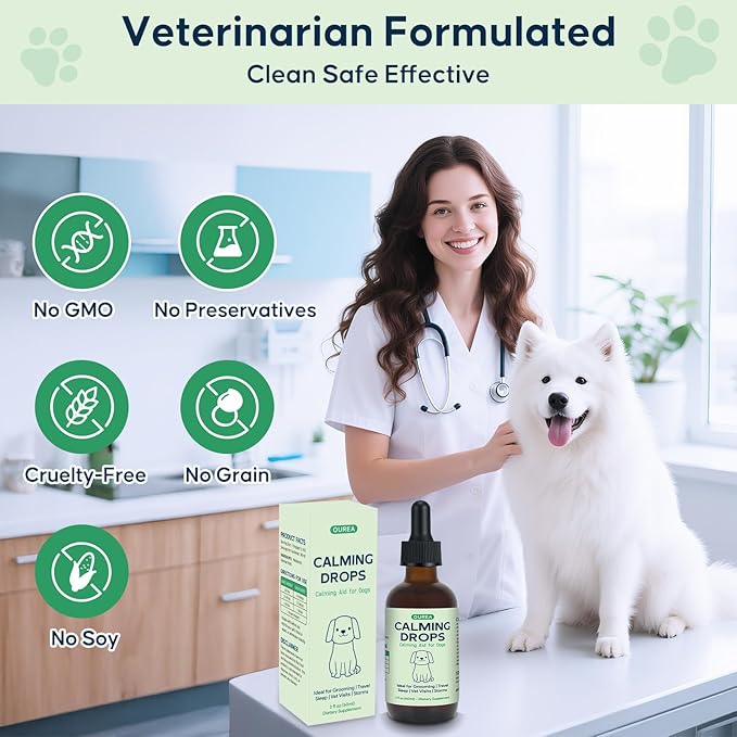 Calming Drops for Dogs Grooming – Melatonin & Valerian Root Formula to Help Maintain Calm During Grooming and Nail Trimming – Also Great for Travel, Vet Visits & Bedtime – 2 fl oz