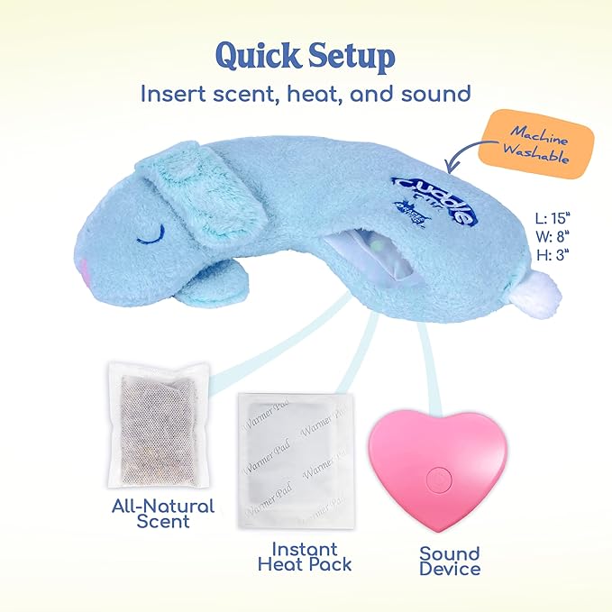 Race&Herd CuddleBun Heartbeat Puppy Toy Sleep Aid - Comfort Cuddler Pillow Dog Toy with Heartbeat for Puppies for Dog Anxiety Relief Calming Aid, Heartbeat Stuffed Dog Toy for Pets (Blue)