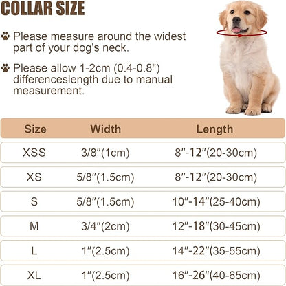 Reflective Dog Collar with Buckle Adjustable Safety Nylon Collars for Small Medium Large Dogs, Red XS