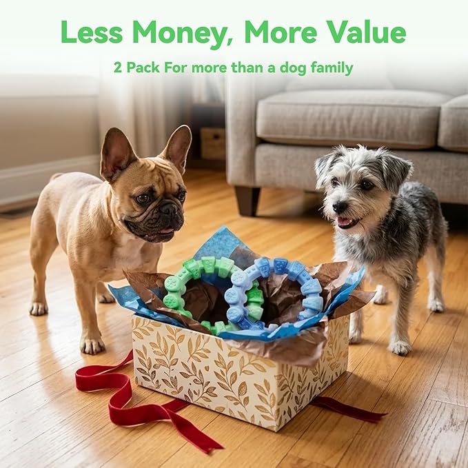 BoYoYo Dog Toys for Aggressive Chewers, 2 Pack Indestructible Dog Toys for Large Breed, Durable Chew Toy for Dogs to Keep Them Busy, Ring Toy for Trainging & Cleaning Teeth, Milk Flavored