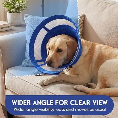 ASENKU Dog Cone Collar, Protective Recovery Dog Collar After Surgery, Comfy Adjustable Cone for Dogs to Stop Licking, Pet E-Collar for Small, Medium & Large Dogs(Blue, L)