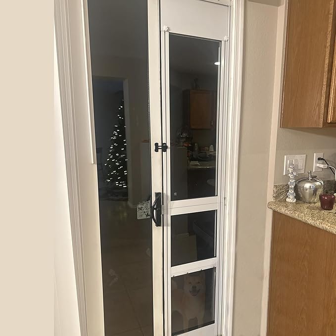Large Dog Door for Sliding Glass Door,Doggy Door for Sliding Doors, Adjustable Height 76“ to 81” Pet Door for Patio Slider,Sliding Glass Dog Door