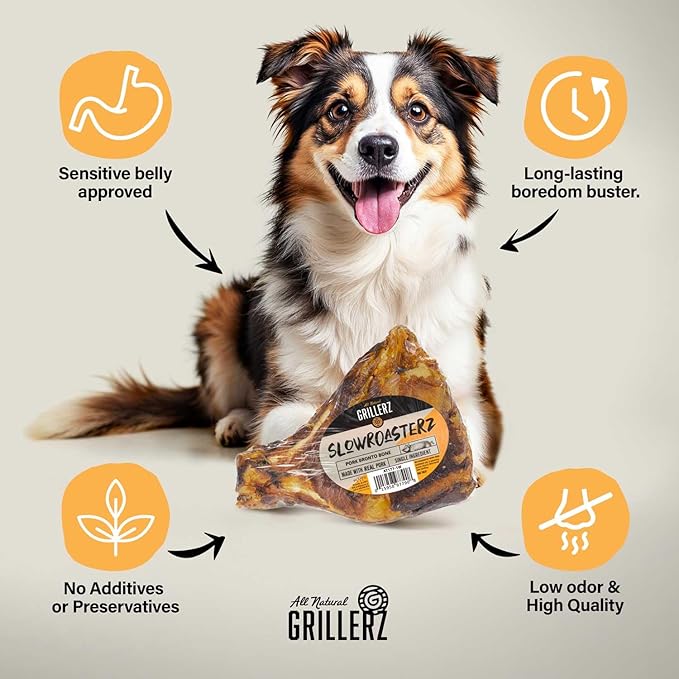 Grillerz Bronto Bone, 1 Count, Rawhide Free, All Natural Treat for All Breeds, High Protein, Long Lasting, Easy to Digest, For Adult Life Stage, Dog Chew for Healthy Teeth