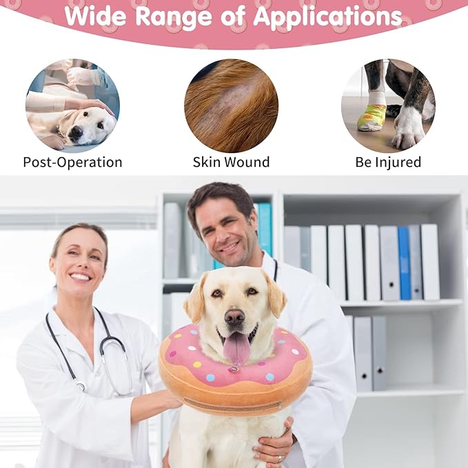 BINGPET Protective Dog Cone Collar,Soft Recovery Pet Cone for Dogs Cats,Washable Protective Recovery Collar for Large Medium Small Dogs,Inflatable Dog Cone