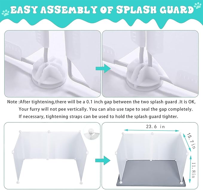 Dog Litter Box with High Walls,Indoor Dog Potty for Small to Medium Dogs Like Corgie French Bulldog,etc.No Spill Silicone Pee Pad Holder Tray for Dogs Work with Most Training Pads and Easy to Clean.