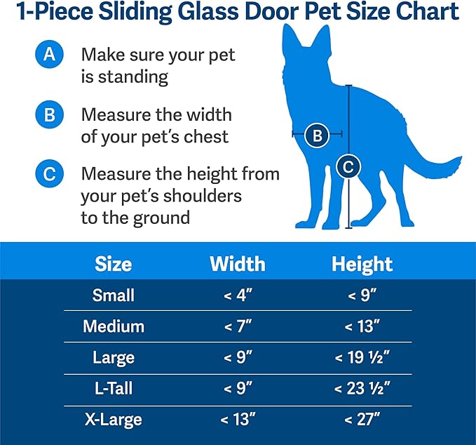 PetSafe Sliding Glass Pet Door - No-Cut DIY Install Doggy Door for Renters - Aluminum Frame - Adjustable Height 91 7/16" to 96" - Ideal for Large Dogs Up to 130 lb - White