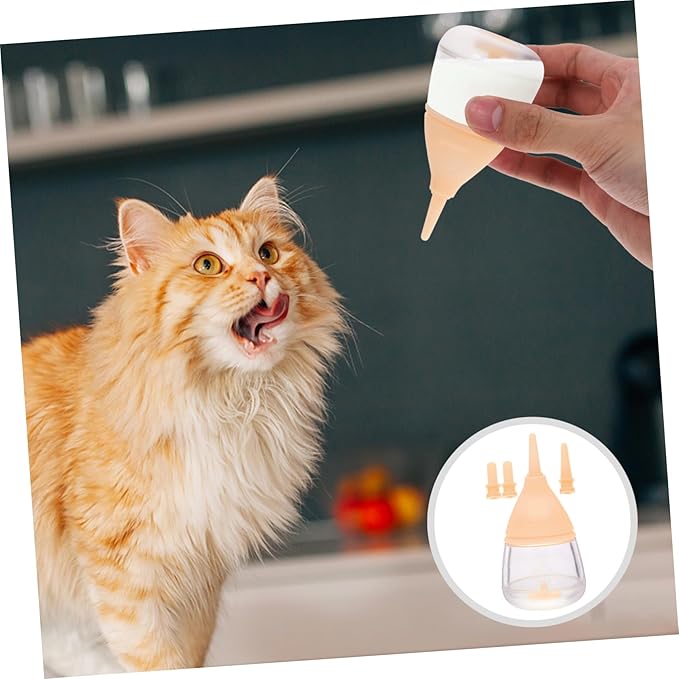 Kitten Feeding Bottle for Newborns Safe and Reusable Puppy Milk Feeder Lightweight and Portable Nursing Bottle for Kittens and Puppies Easy to Clean Yellow