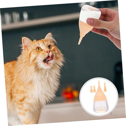 Kitten Feeding Bottle for Newborns Safe and Reusable Puppy Milk Feeder Lightweight and Portable Nursing Bottle for Kittens and Puppies Easy to Clean Yellow