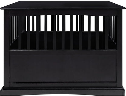 Casual Home Wooden Large Pet Crate, End Table, (Black, 24"W x 36.5"D x 29.25"H)