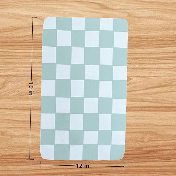 Cat Feeding Mat Dog Feeding Mat Absorbent Dog Cat Bowl Mat (Green, 12" x19")