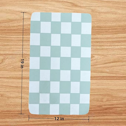 Cat Feeding Mat Dog Feeding Mat Absorbent Dog Cat Bowl Mat (Green, 12" x19")