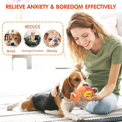 lilfrd Dog Enrichment Toys - Dog Puzzles Squeaky Treat Dispensing Crinkle Plush Snuffle Toys - Treat Toy for Small Medium Large Breed Puppy, Snail
