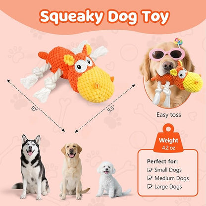 TOOPTATE Squeaky Dog Toys - Plush Dog Toy for Small, Medium, and Large Dogs, Great for Tug-of-War and Playtime