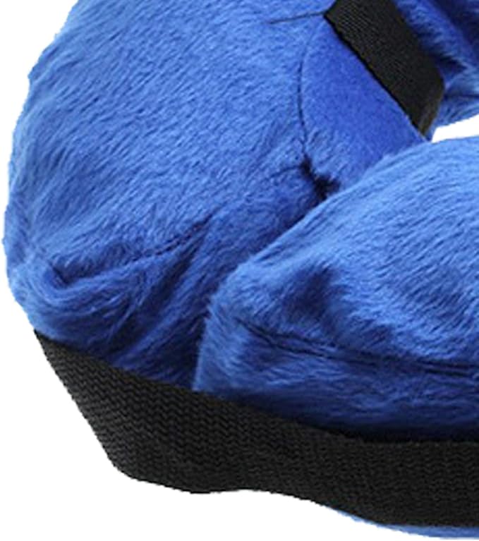 Inflatable Dog Neck Collar PVC Soft Warm Comfortable Protective Recovery Cone for Post Surgery Skin Itching Pets (Blue)