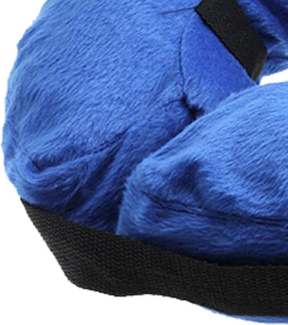 Inflatable Dog Neck Collar PVC Soft Warm Comfortable Protective Recovery Cone for Post Surgery Skin Itching Pets (Blue)