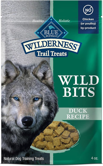 Blue Buffalo Wilderness Wild Bits Soft & Chewy Training Treats for Dogs, Grain-Free, Duck Recipe, 4-oz. Bag