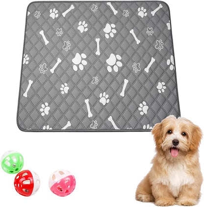 Puppy Pad with Pheromones, Training Pads for Dogs, 30x30cm Blue Bone Design, Includes 3 Random Color Bell Balls, Ideal for Puppy Potty Training, Senior Pet Care, and Travel