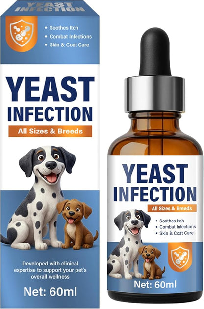 Yeast Infection Treatment for Dogs Support - Natural Dog Yeast Infection Treatment Drops with Probiotics & Vitamins - Relieves Itchy Skin, Paw Licking & Ear Irritation - Immune & Gut Health Supplement
