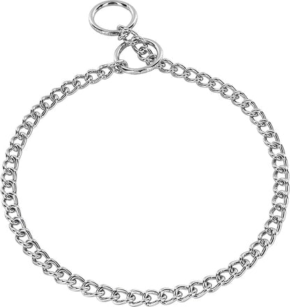Herm Sprenger - Chrome Plated Steel Dog Training Collar - Narrow Round Links Slip Dog Chain - for Small Medium Large Dogs - Professional Training Collar - Made in Germany (16 inches (40 cm))