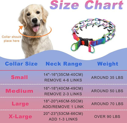 Supet Martingale Collar for Dogs, Adjustable Dog Training Collar with Quick Release Buckle for Small Medium Large Dogs Rainbow
