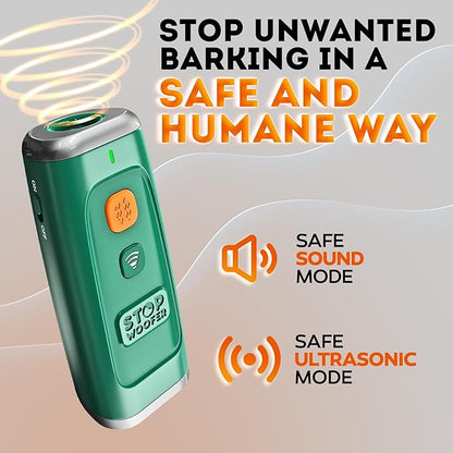 Stop Dog Barking Instantly – Ultrasonic Dog Bark Deterrent Device Humane No-Shock Barking Silencer & Dog Trainer for Indoor & Outdoor Use Effective Bark Control Solution for Small Medium Large Dogs