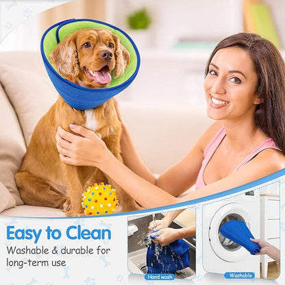 Soft Dog Cone Collar Alternative - Adjustable Comfy Cones for Large/Medium/Small Dogs to Stop Licking After Surgery, Comfortable Fabric Elizabethan Collars, Head Cone of Shame for Neuter Recovery (XL)