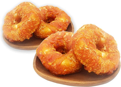 Dog Treats Long Lasting for Large Dog Clean Teeth Chicken Wrapped Rawhide Donuts 1lb/454g