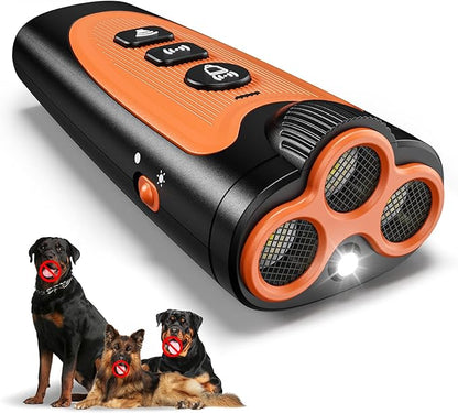 Dog Bark Deterrent Device, 3X Ultrasonic Anti Barking Device for Dogs, 6 Modes 23FT Range Bark Control, Stop Barking Neighbors Dog, Safe & Humane Rechargeable Behavior Correction Devices - Black
