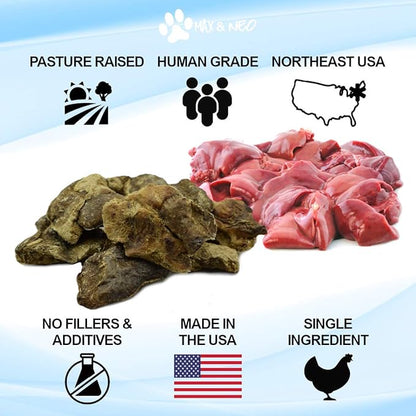 Max and Neo Freeze Dried Chicken Liver Dog Treats - Single Ingredient, Pasture Raised, Antibiotic Free, Human Grade Chicken Grown in The USA - We Donate 1 for 1 to Dog Rescues for Every Product Sold